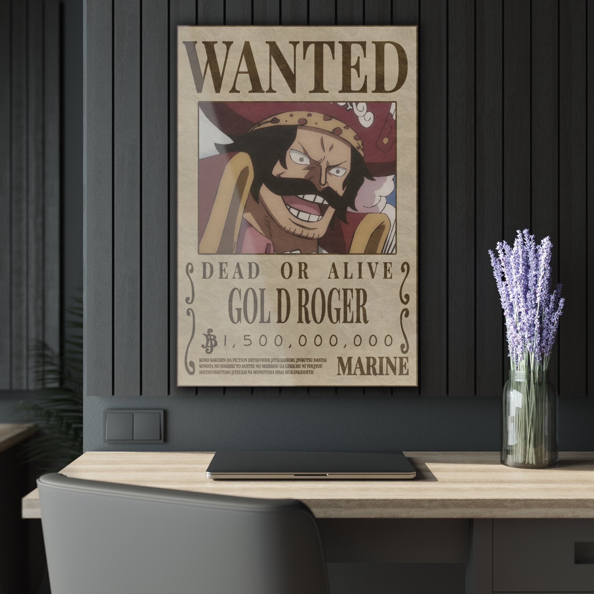 One Piece Gol D Roger Wanted Poster Acrylic Print - Anime Wall Art