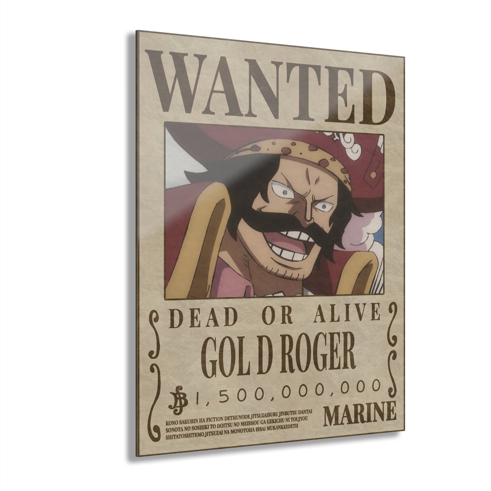 One Piece Gol D Roger Wanted Poster Acrylic Print - Anime Wall Art