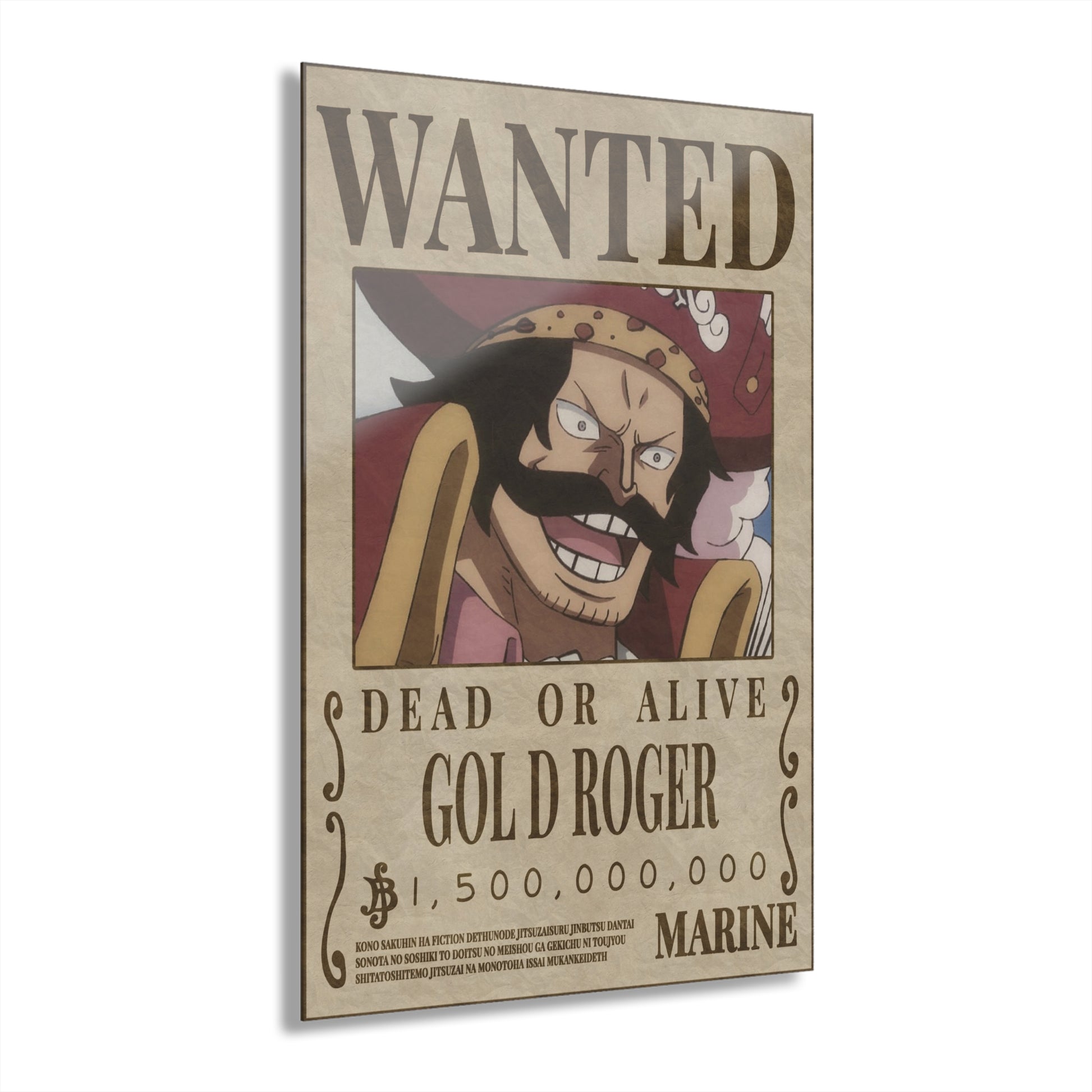 One Piece Gol D Roger Wanted Poster Acrylic Print - Anime Wall Art