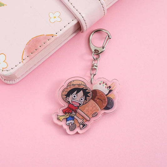 One Piece Luffy Ice Cream Keychain Acrylic Bag Charm
