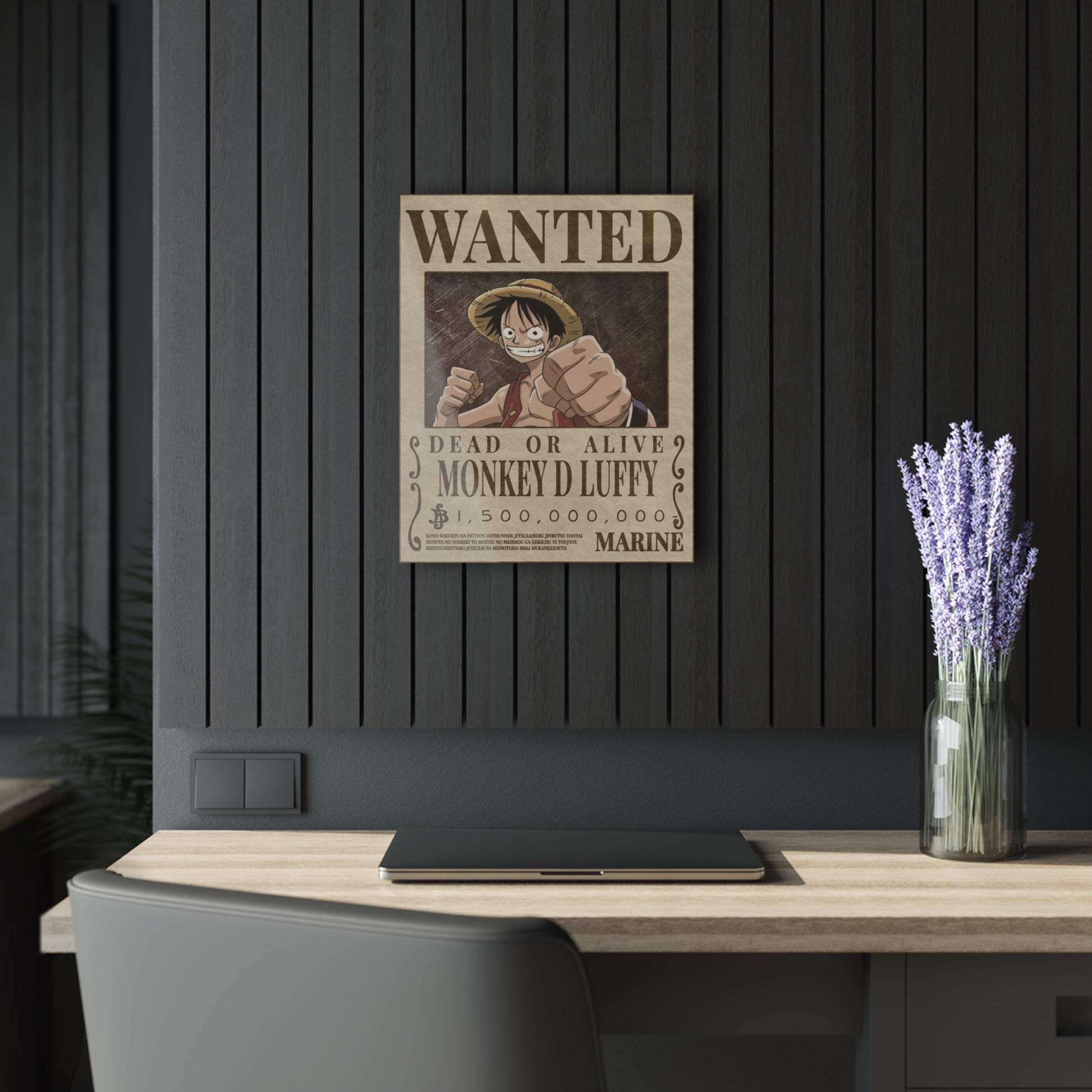 One Piece Luffy Wanted Poster Acrylic Print - Anime Wall Art