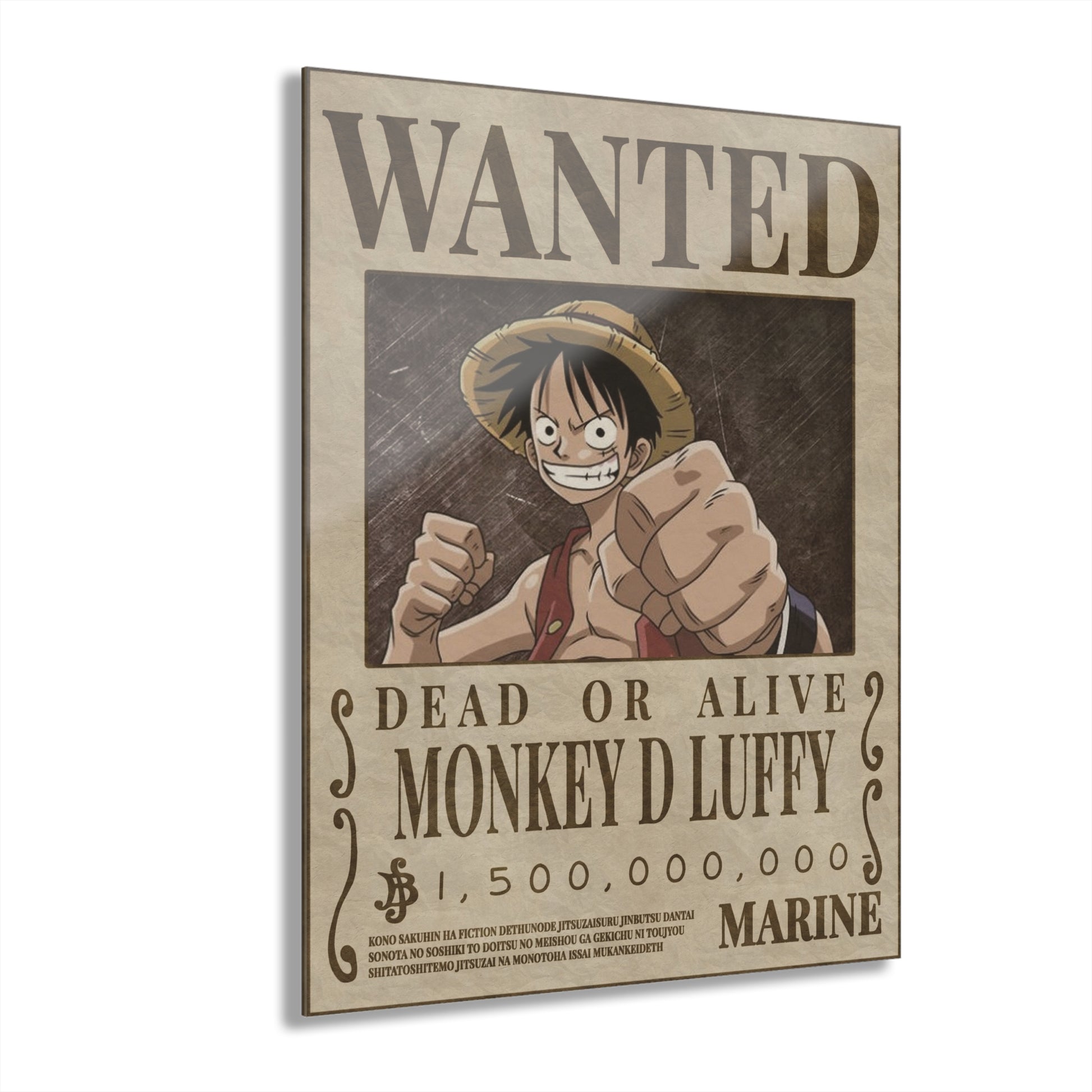 One Piece Luffy Wanted Poster Acrylic Print - Anime Wall Art