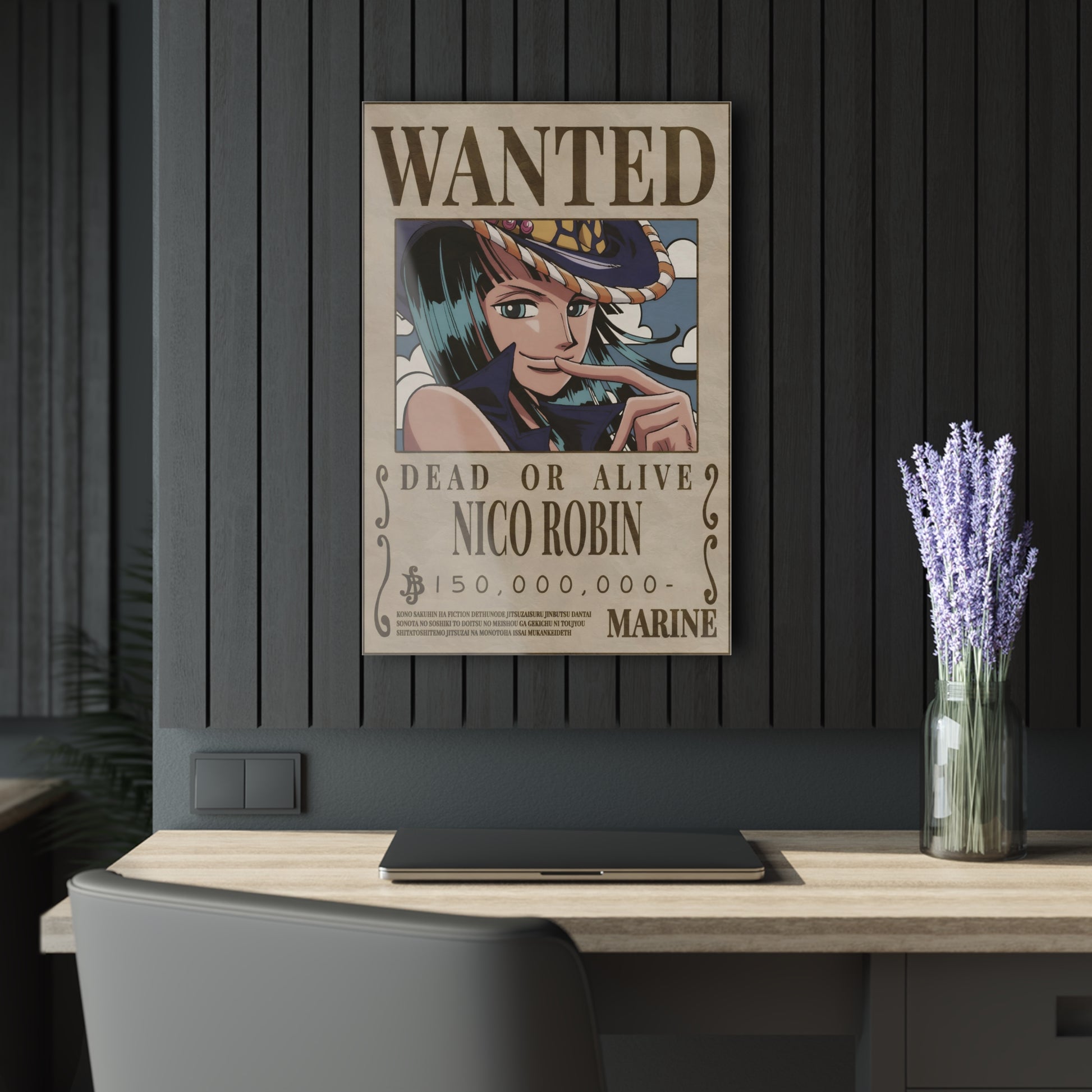 One Piece Nico Robin Wanted Poster Acrylic Print - Anime Wall Art