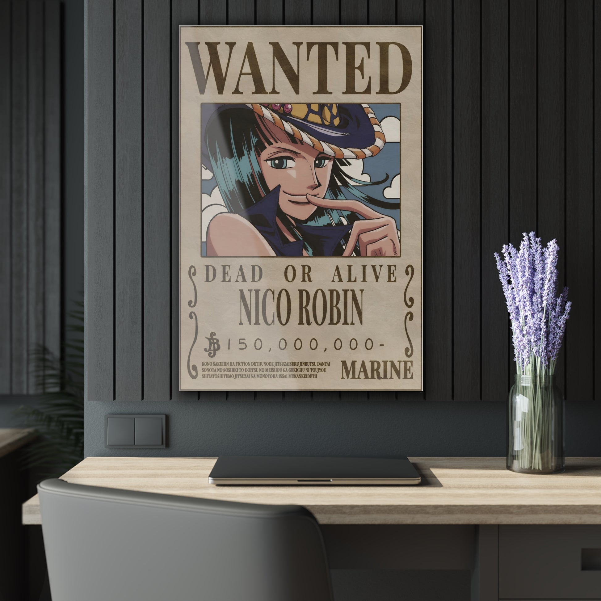 One Piece Nico Robin Wanted Poster Acrylic Print - Anime Wall Art