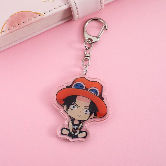 One Piece Portgas D. Ace Keychain Chibi SItting Bag Charm