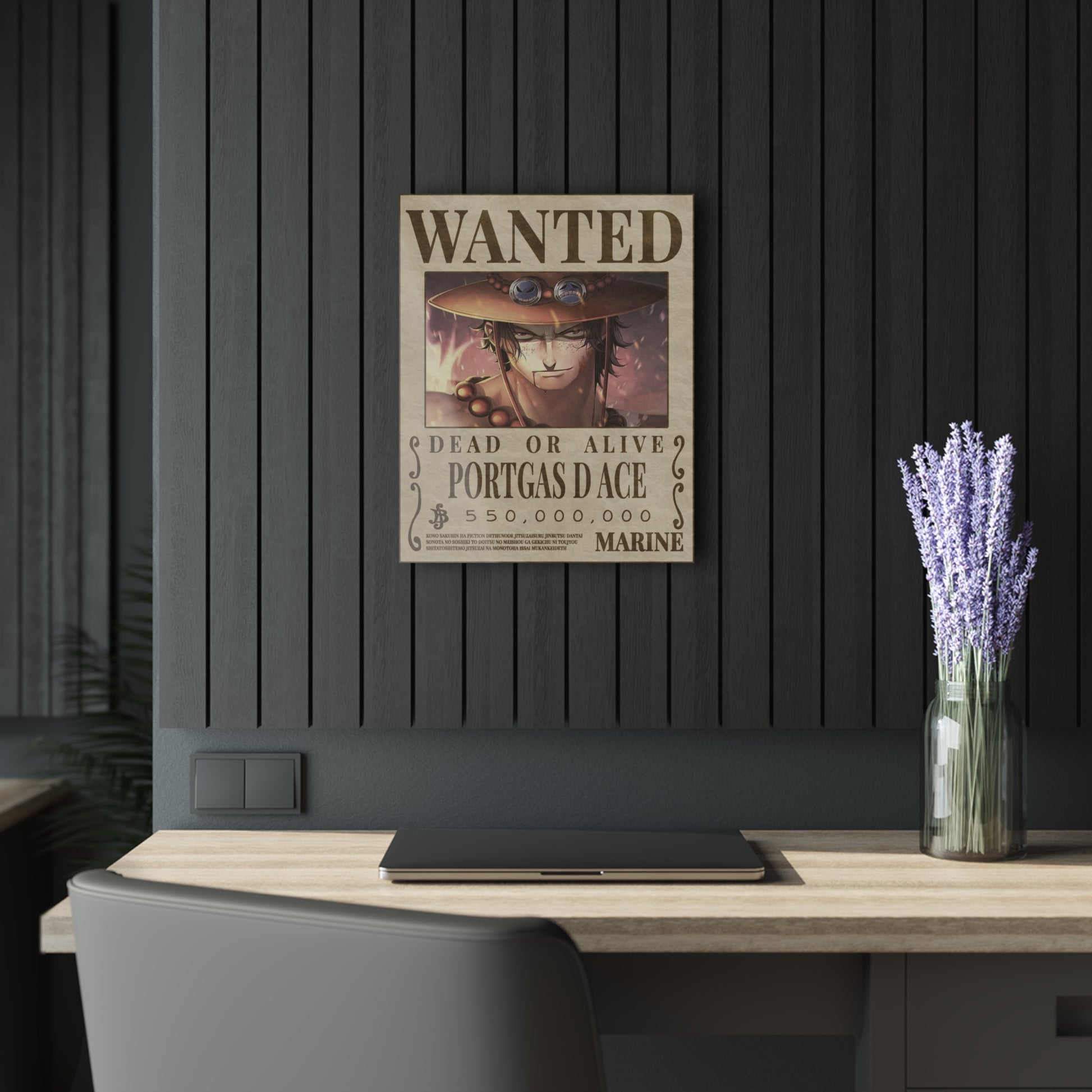 One Piece Portgas D. Ace Wanted Poster Acrylic Print - Anime Wall Art