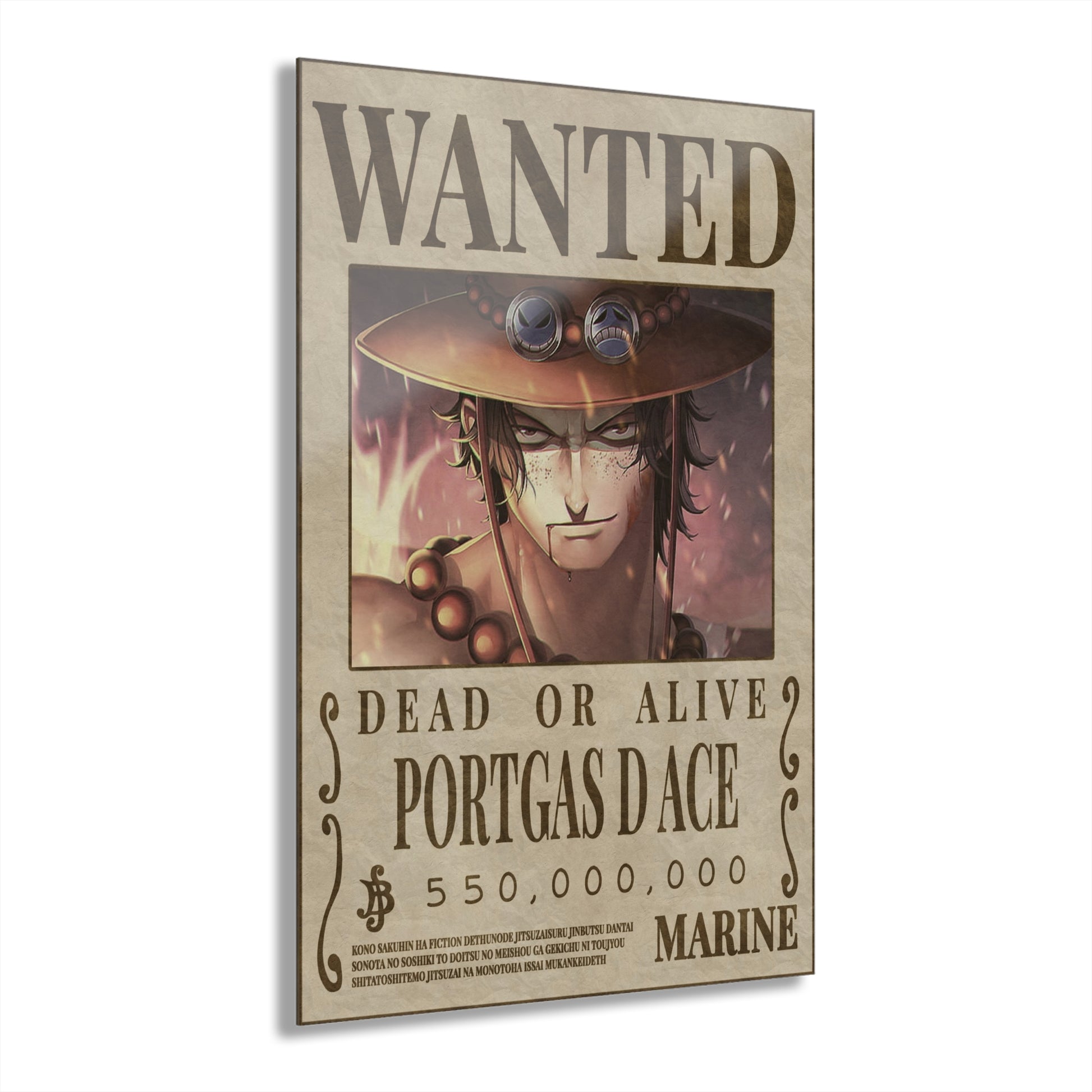 One Piece Portgas D. Ace Wanted Poster Acrylic Print - Anime Wall Art