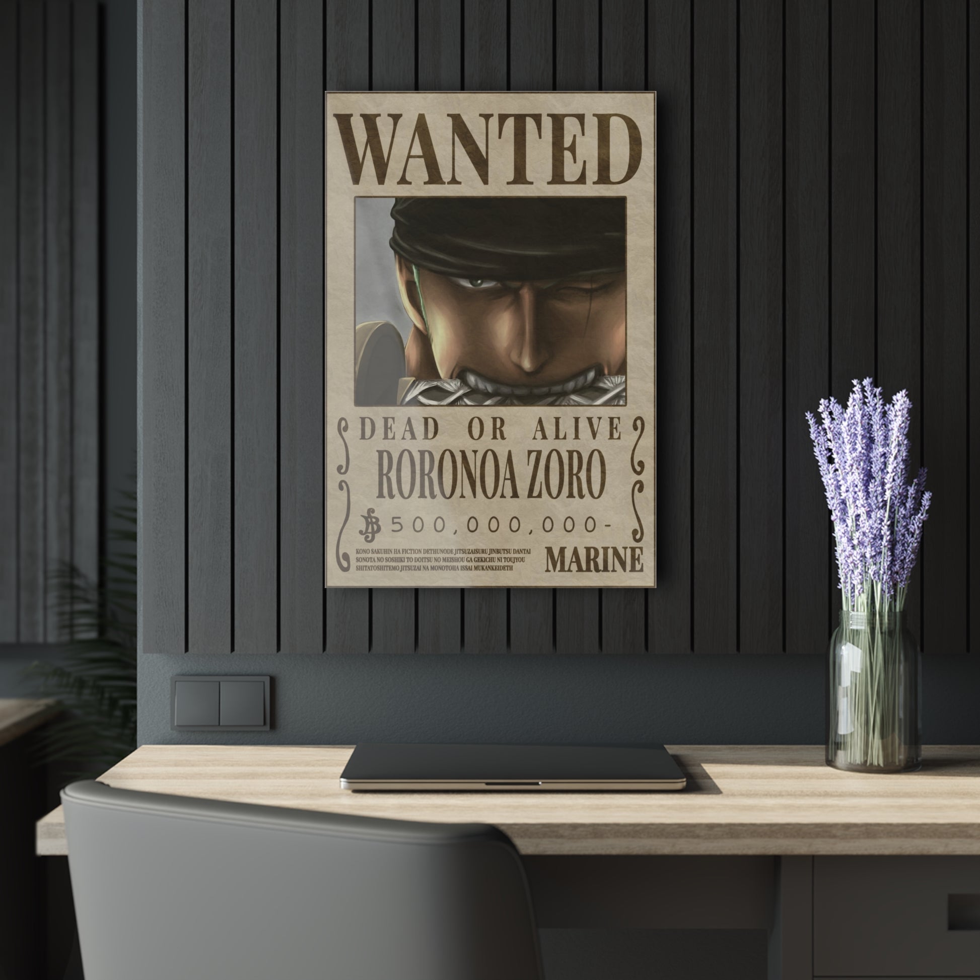 One Piece Roronoa Zoro Wanted Poster Acrylic Print - Anime Wall Art