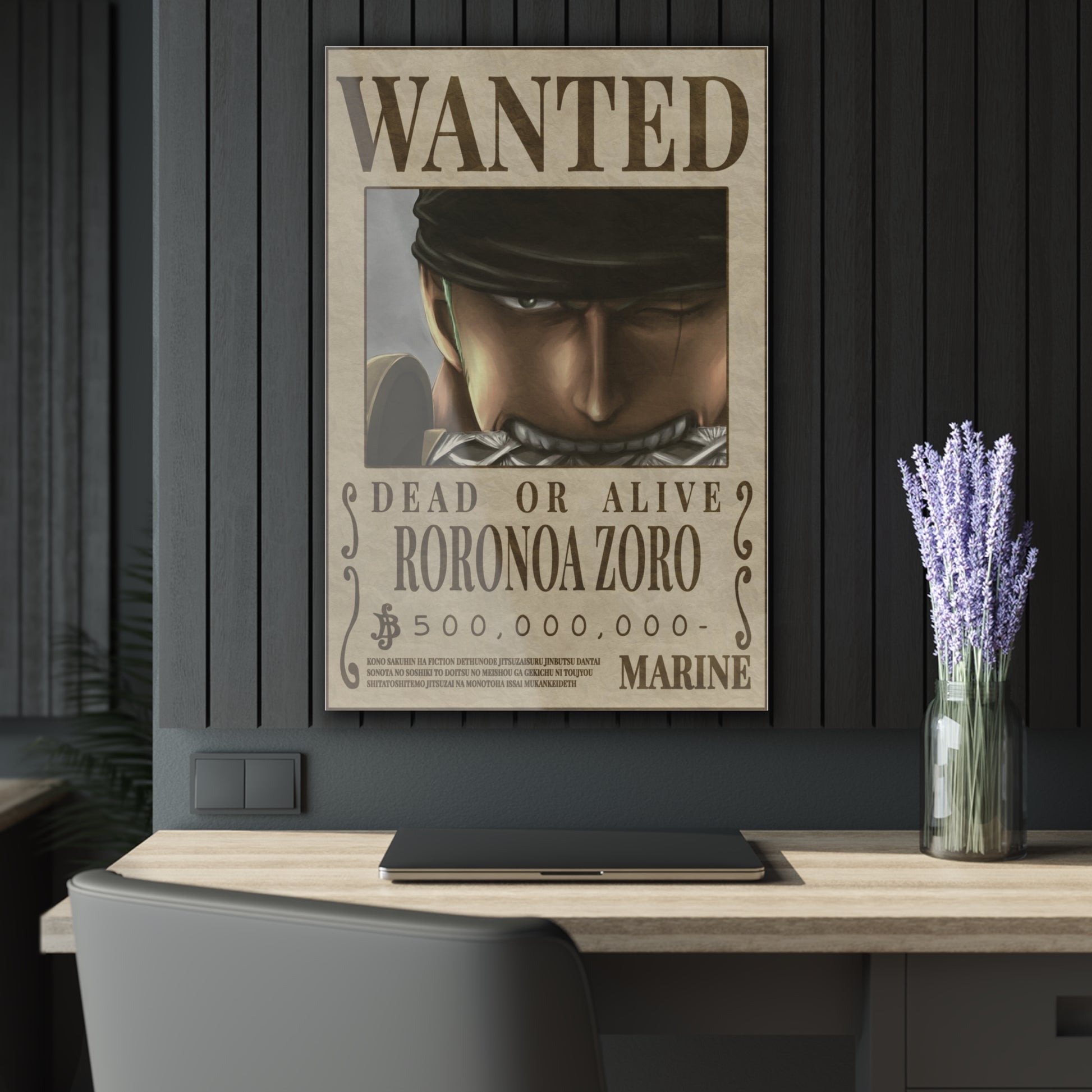 One Piece Roronoa Zoro Wanted Poster Acrylic Print - Anime Wall Art