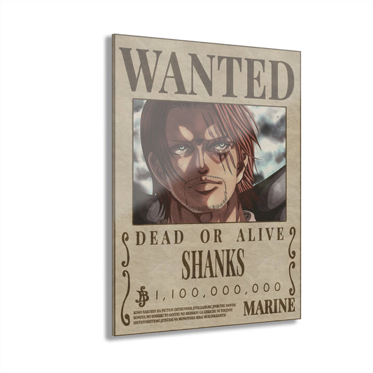 One Piece Shanks Wanted Poster Acrylic Print - Anime Wall Art