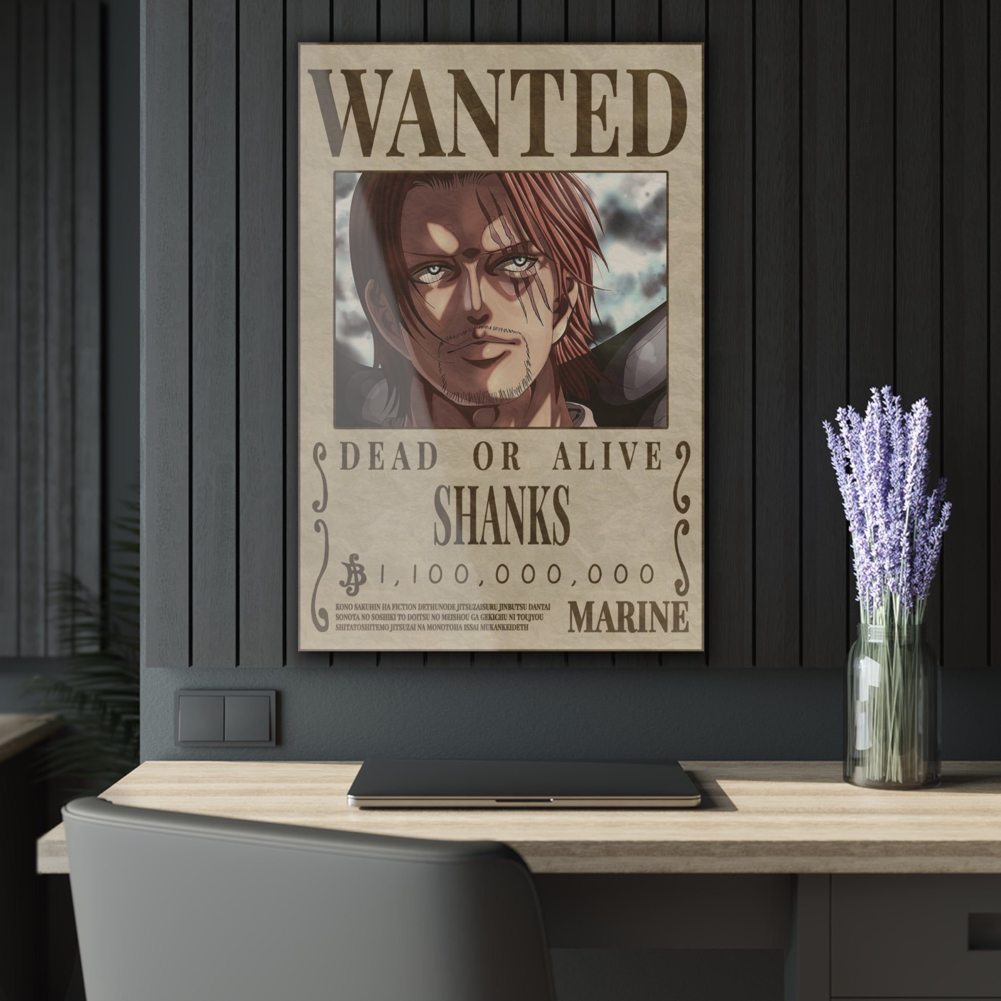 One Piece Shanks Wanted Poster Acrylic Print - Anime Wall Art