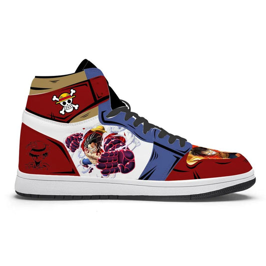 One Piece Shoes Gear 4 Luffy High Top Basketball Shoes Cosplay