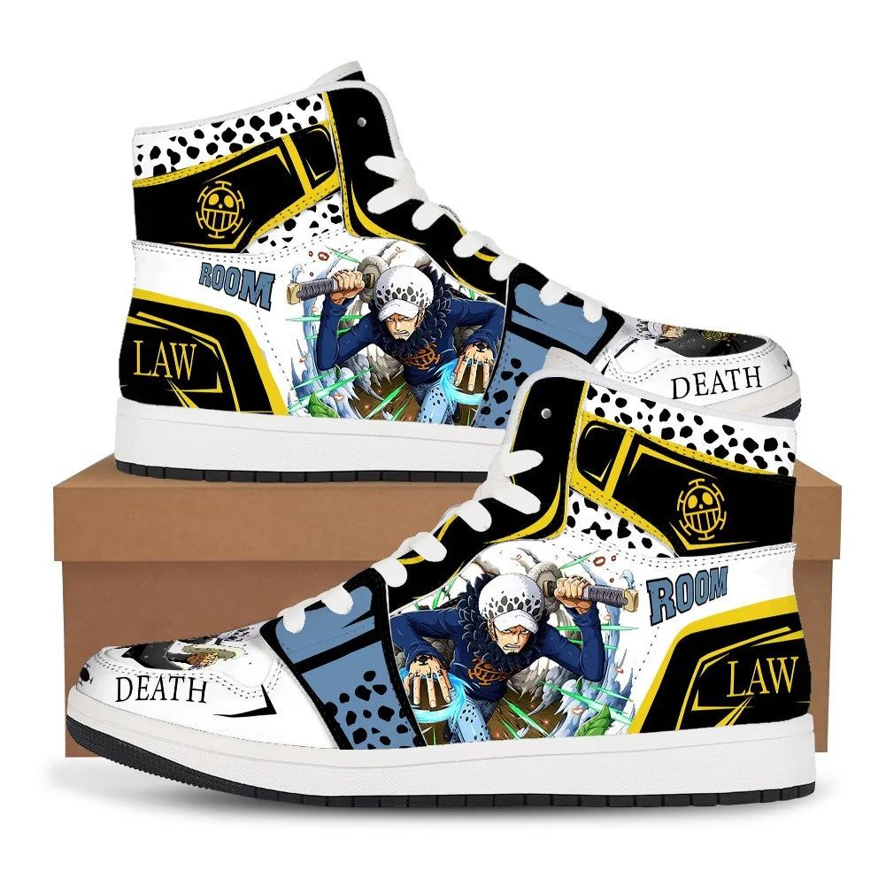 One Piece Shoes Trafalgar Law High Top Basketball Shoes Cosplay