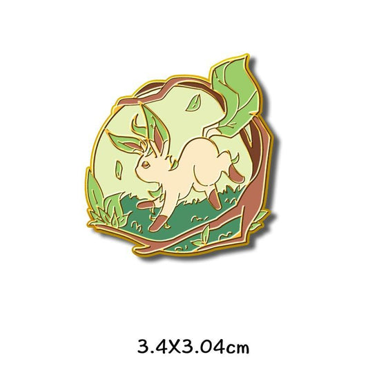 Pokemon Anime Leafeon Eeveelution Enamel Pin Anime Brooch Jewellery
