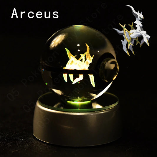 Pokemon Arceus Figure 3D Crystal Ball Night Light Lamp