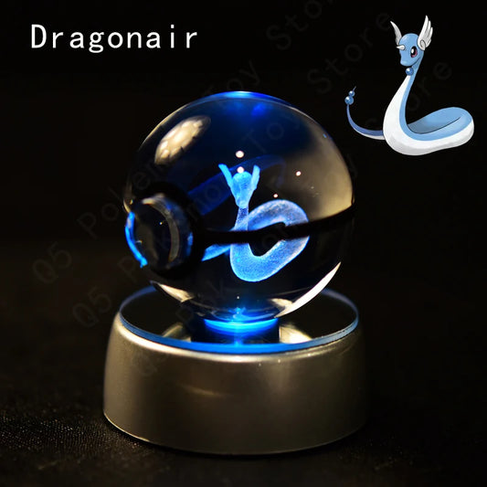 Pokemon Dragonair Figure 3D Crystal Ball Night Light Lamp