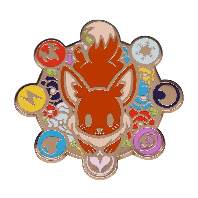 Pokemon Eeveelutions Attributes Enamel Pin Brooch