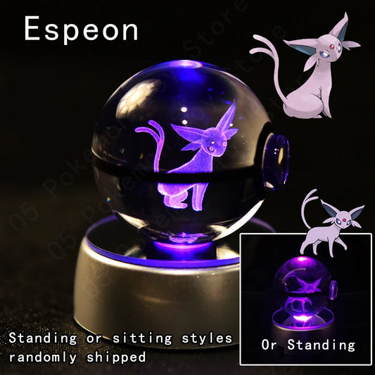 Pokemon Espeon Figure 3D Crystal Ball Night Light Lamp
