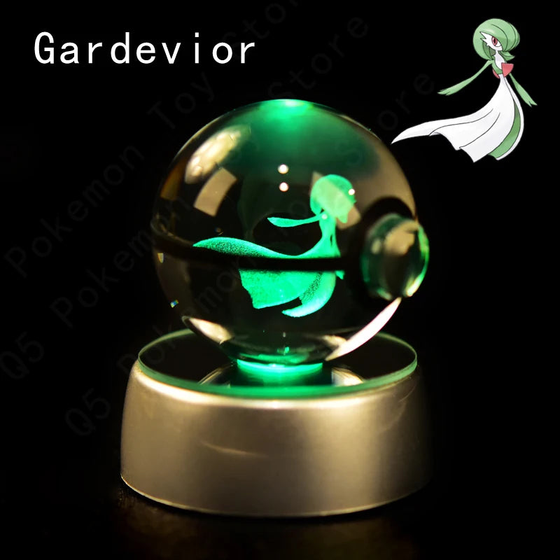 Pokemon Gardevoir Figure 3D Crystal Ball Night Light Lamp