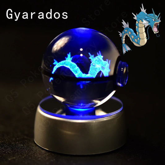 Pokemon Gyarados Figure 3D Crystal Ball Night Light Lamp