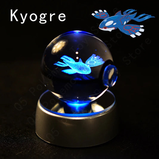 Pokemon Kygore Figure 3D Crystal Ball Night Light Lamp