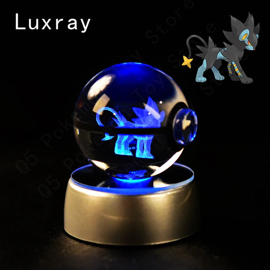 Pokemon Luxray Figure 3D Crystal Ball Night Light Lamp