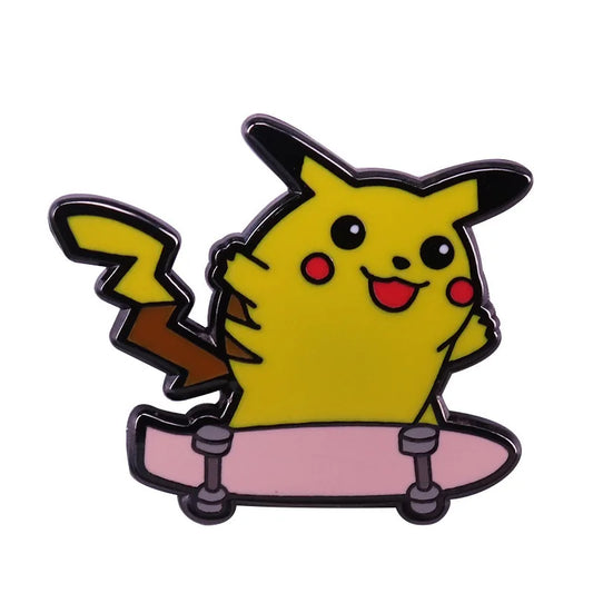 Pokemon Pikachu Skateboard Enamel Pin Brooch