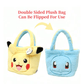 Pokemon Plush Flip Handbag - Pikachu Squirtle Plush Bag