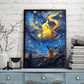 Pokemon Poster Van Gogh Style Starry Sky Canvas Pikcahu Poster