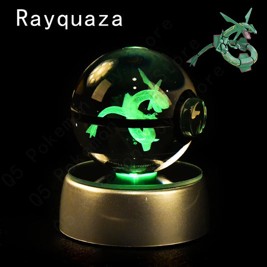 Pokemon Rayquaza Figure 3D Crystal Ball Night Light Lamp