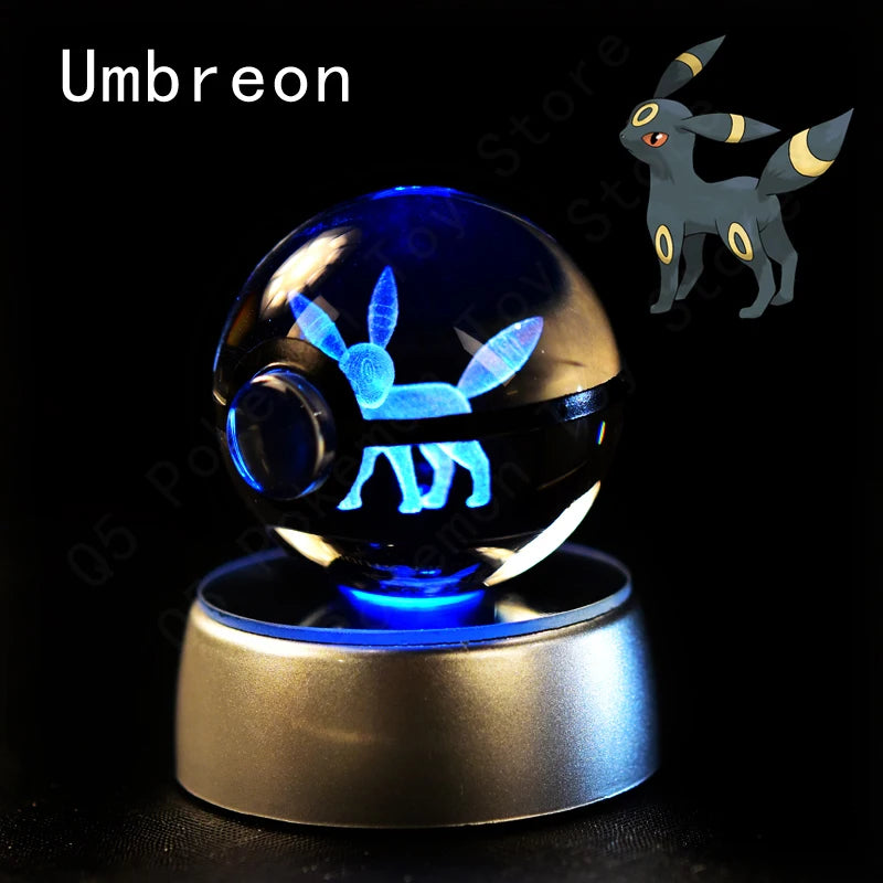 Pokemon Umbreon Figure 3D Crystal Ball Night Light Lamp