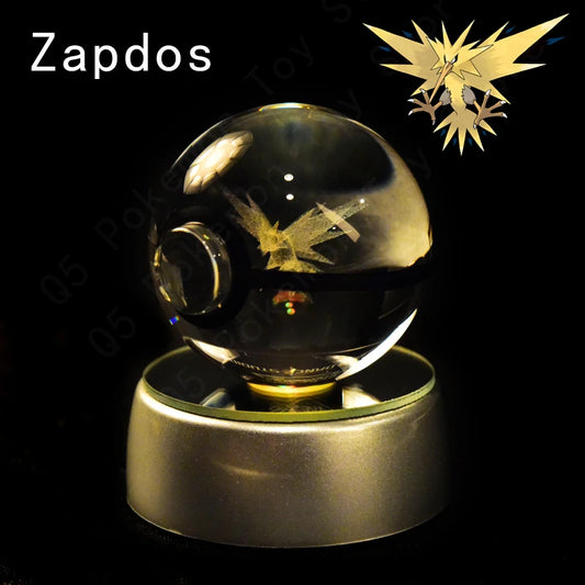 Pokemon Zapdos Figure 3D Crystal Ball Night Light Lamp