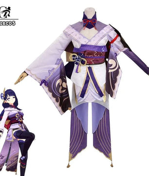 Rolecos Genshin Impact Raiden Shogun Anime Cosplay Costume Set