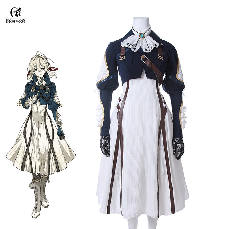 Rolecos Violet Evergarden Violet Anime Cosplay Costume Set