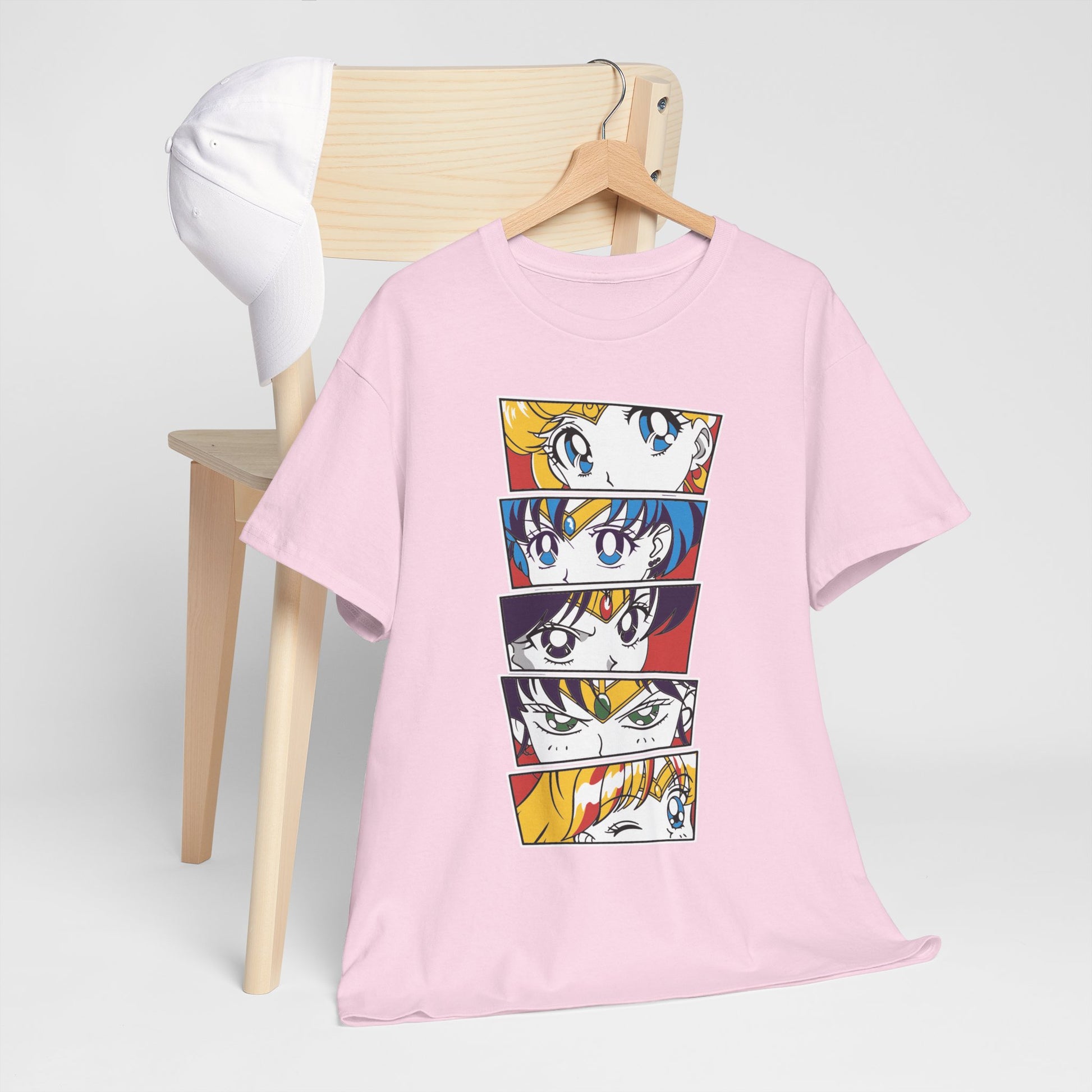 Sailor Moon Faces Shirt Heavy Cotton Anime Graphic Tees