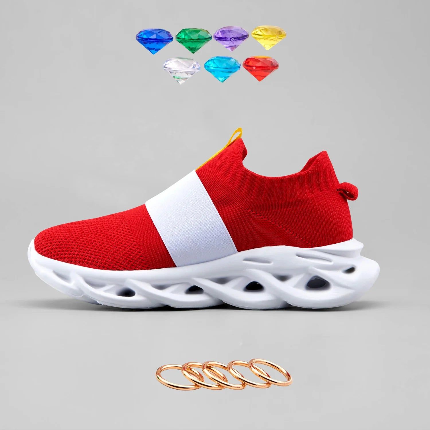 Sonic Shoes For Men Sonic Cosplay Shoes Rings And Gems