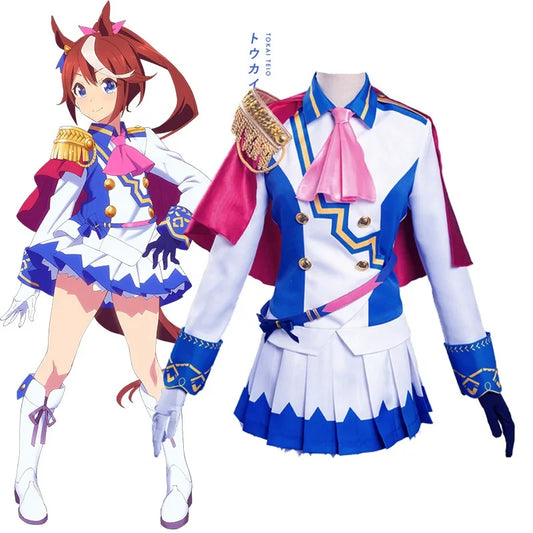 Umamusume Pretty Derby Tokai Teio Cosplay 7pc Anime Cosume Costume Set