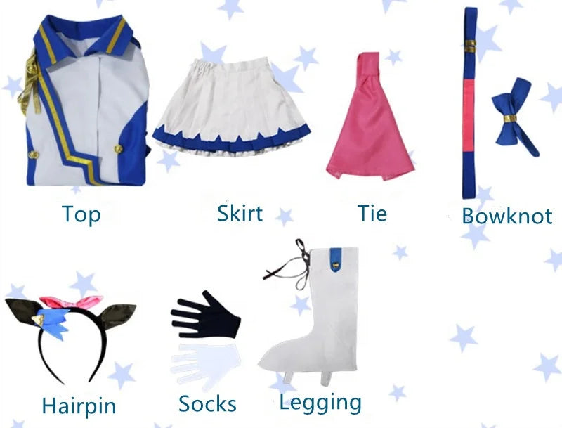 Umamusume Pretty Derby Tokai Teio Cosplay 7pc Anime Cosume Costume Set