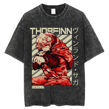 Vinland Saga Thorfinn Oversized Anime Graphic Shirt Vintage