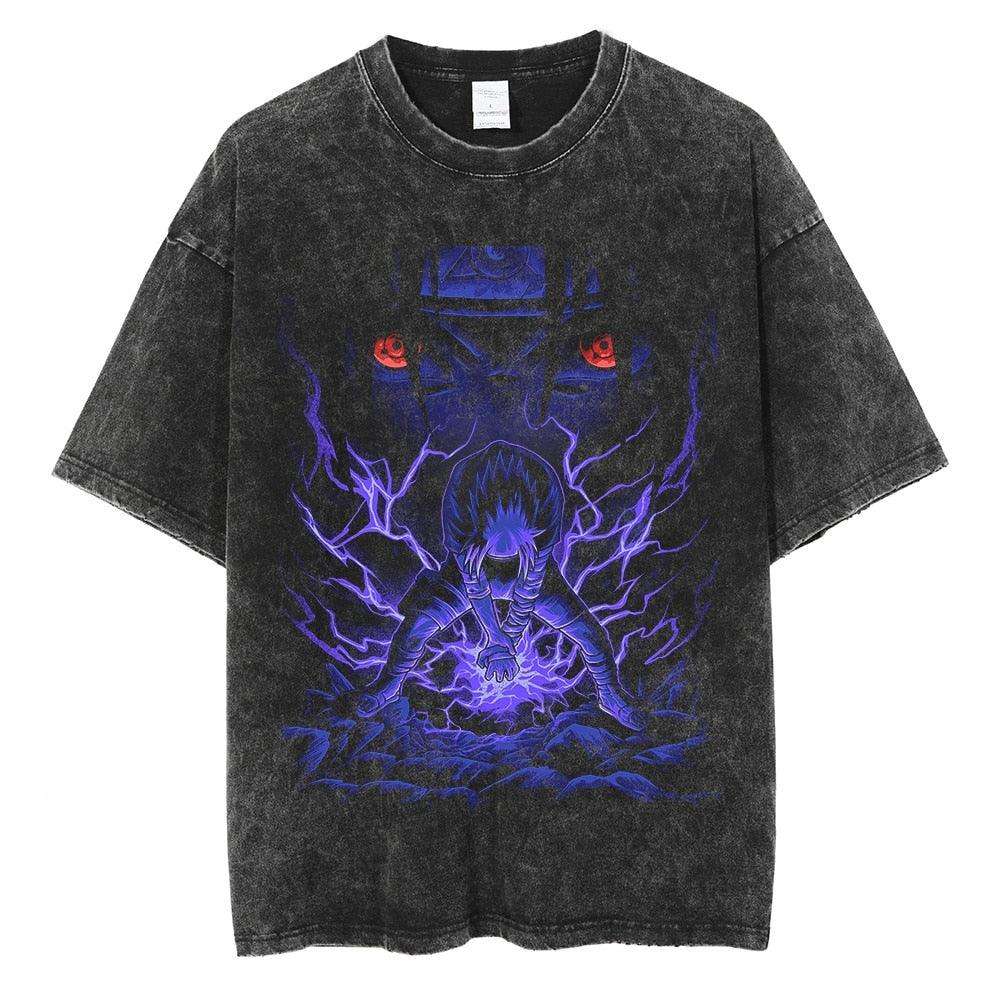Naruto Shirt Sasuke Oversized Cotton Anime Shirt